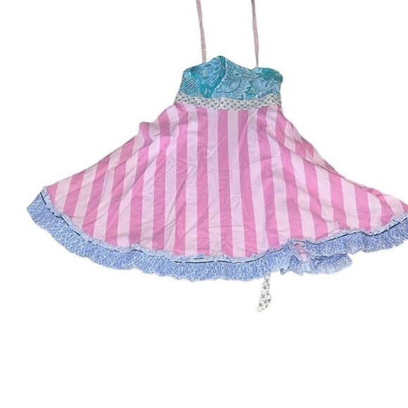Matilda Jane MJ Platinum Collette Roundabout Ellie Pink Striped Dress Girls Sz 8 - Picture 1 of 6